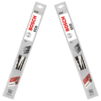 Front Pair Bosch Eco Wiper Blades for Mazda 2 DE (2007–2014)