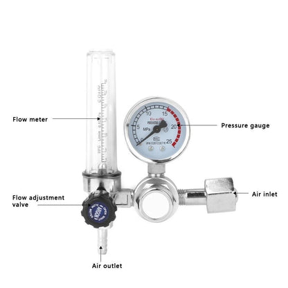 Gas Argon Flow Meter Pressure Regulator Gauge for Weld Mig Tig