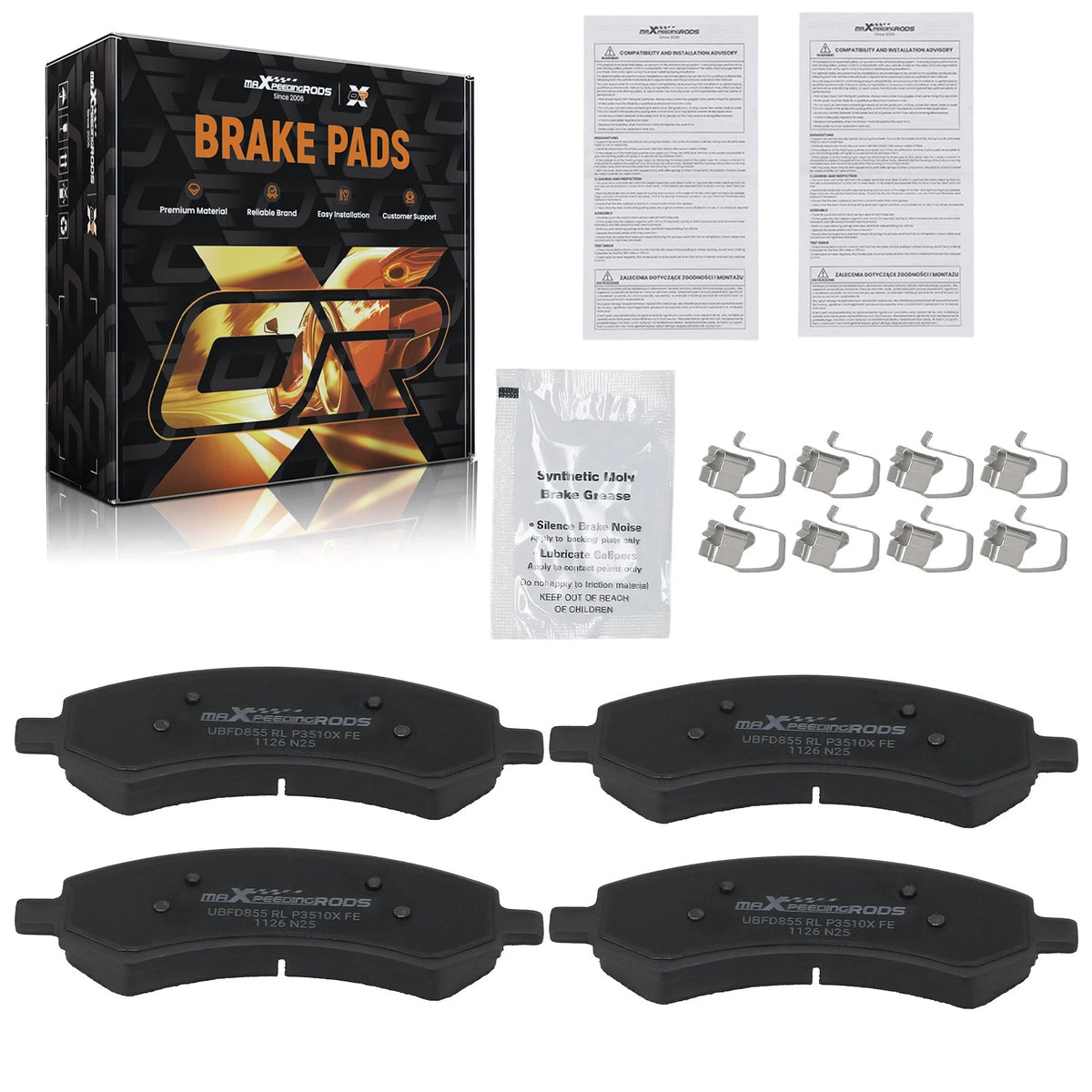 Front Brake Pads Kit for Dodge Dakota/Durango/Ram 1500 (2005–2010)
