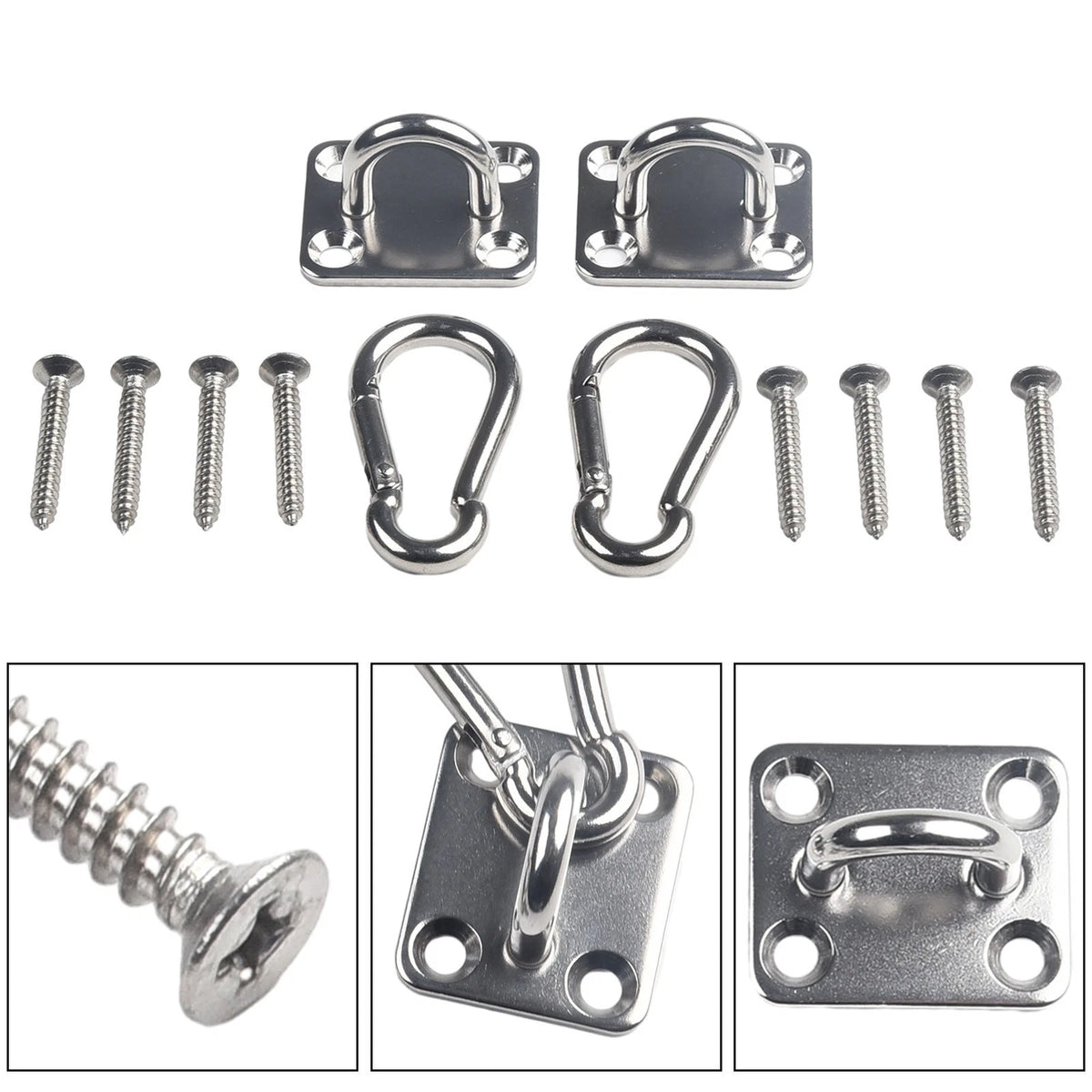 Set of 2 Stainless Heavy Duty Ceiling Hanging Hooks for Swing Chair