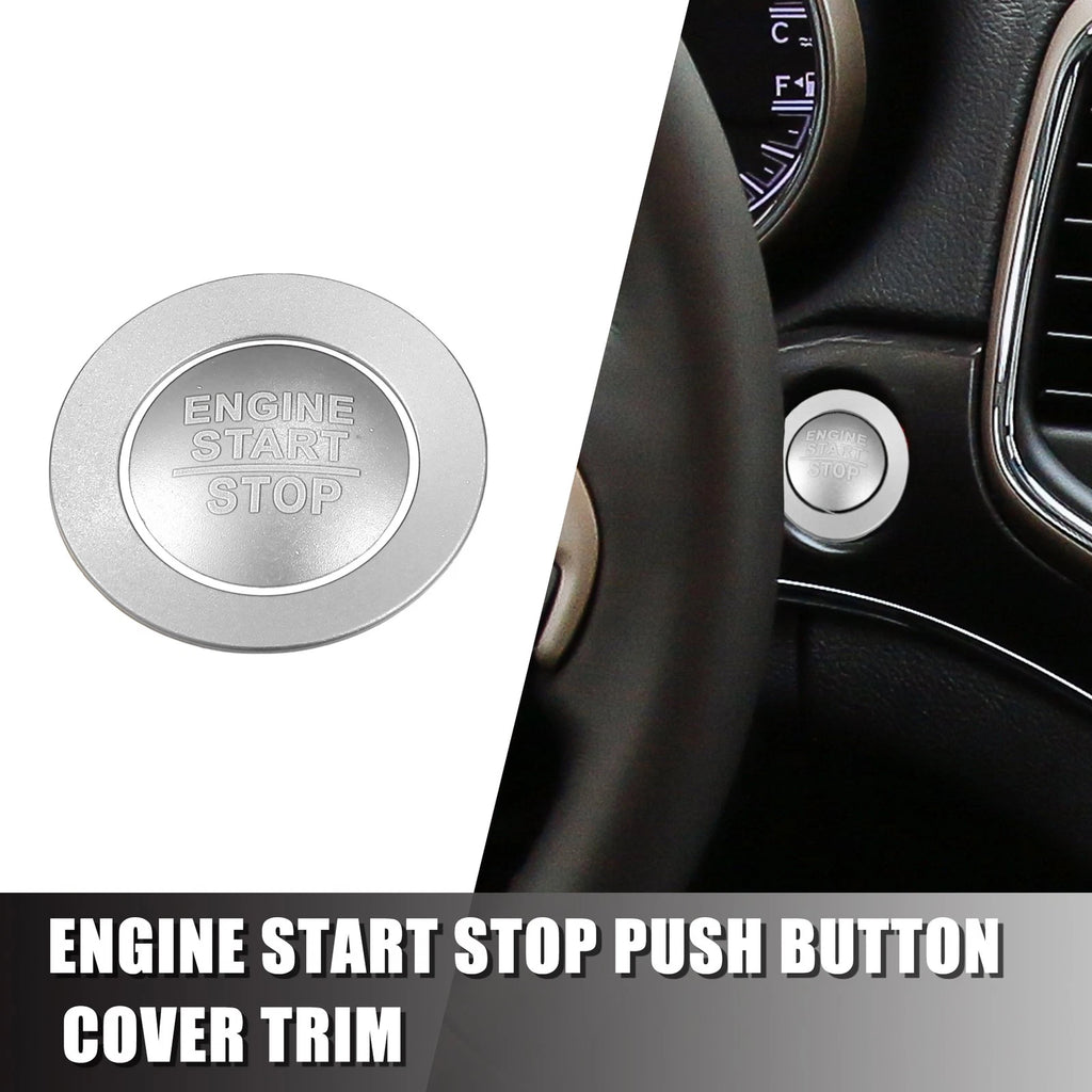 Engine Start Stop Button Cover Kit for Jeep Cherokee for Dodge Silver Tone (2014–2020)