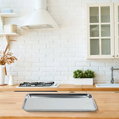 Stainless Steel Flat Bottom Tray for Restaurant and Barbecue Serving