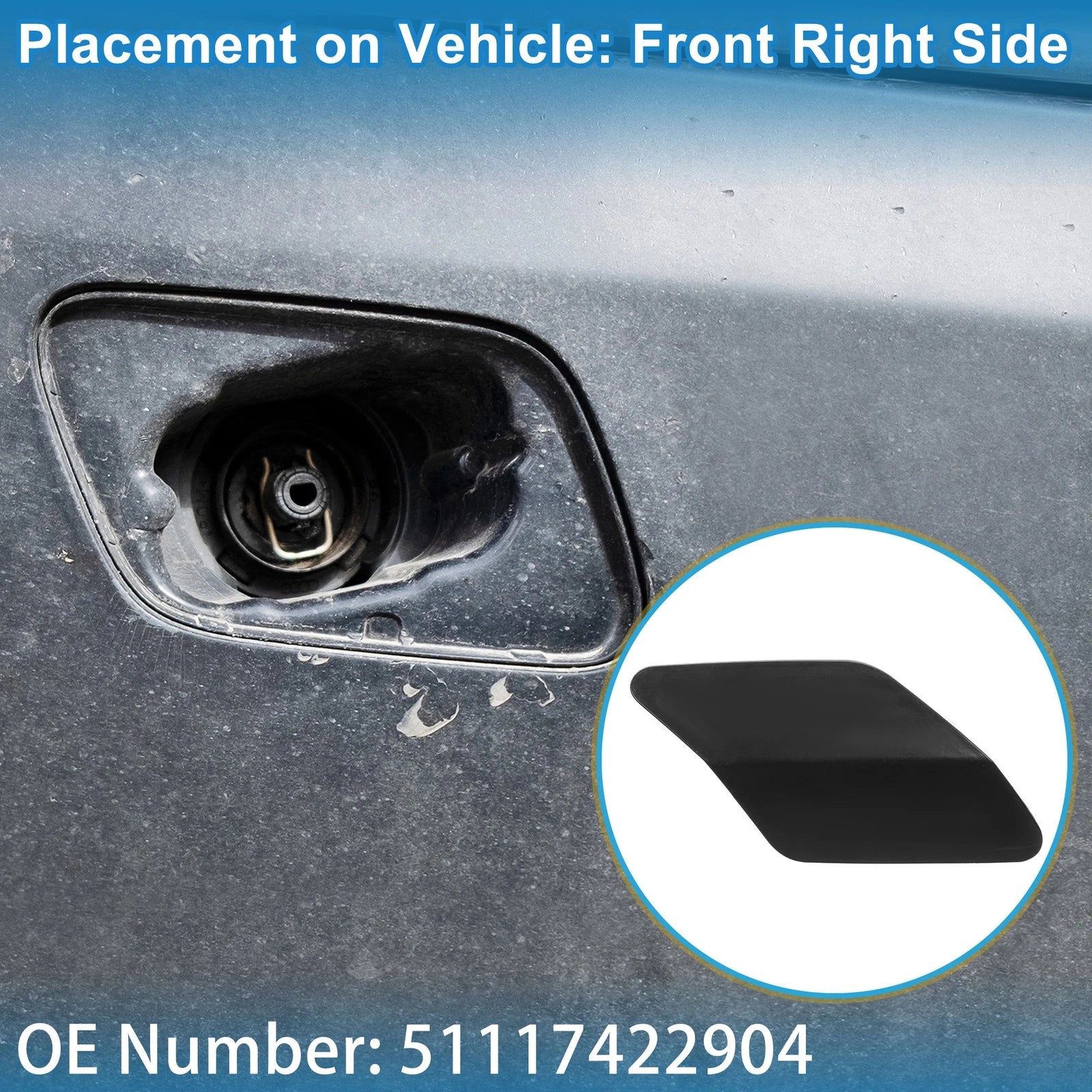 Front Right Washer Nozzle Cover Cap Replacement for BMW X6 (2015–2019)
