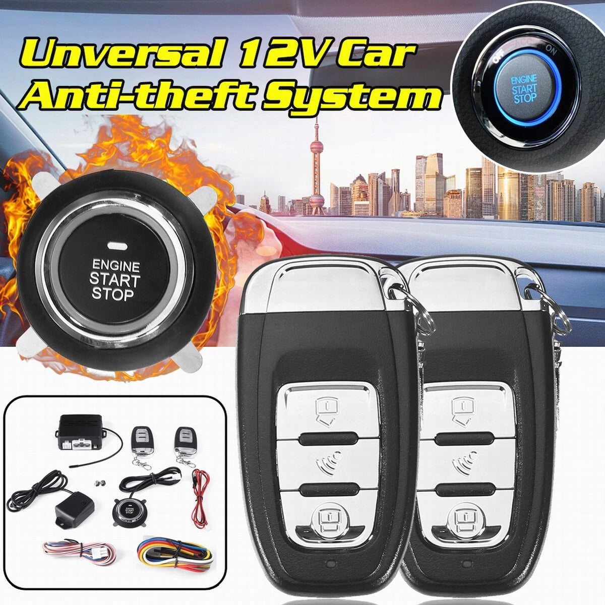Car Alarm Ignition Start Security System for