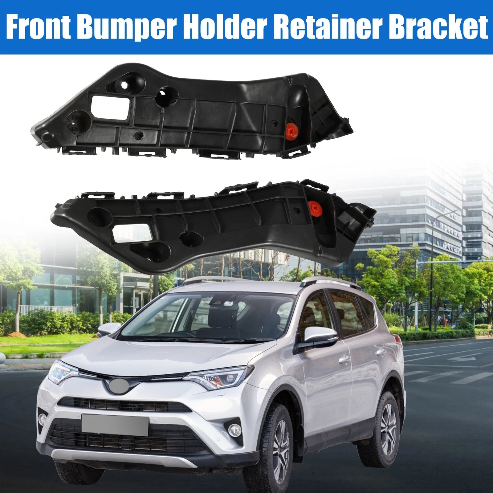Front Bumper Cover Support Rail Pair Left Right Replacement for Toyota RAV4 (2013–2018)