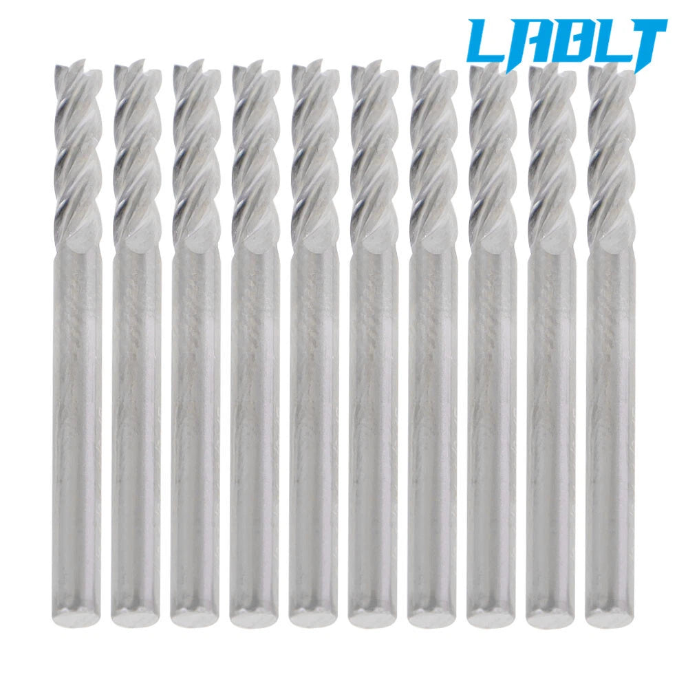 10X 1/8" Carbide Square End Mill for Various Applications (OAL 1-1/2")