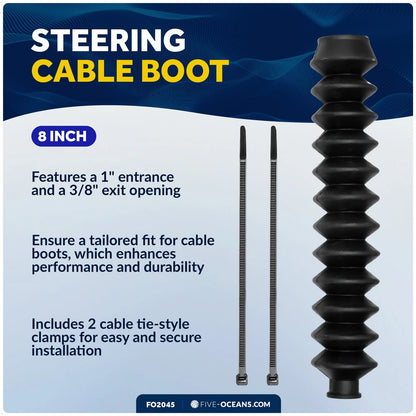 Steering Cable Boot for Five Oceans FO2045 (8 inches)