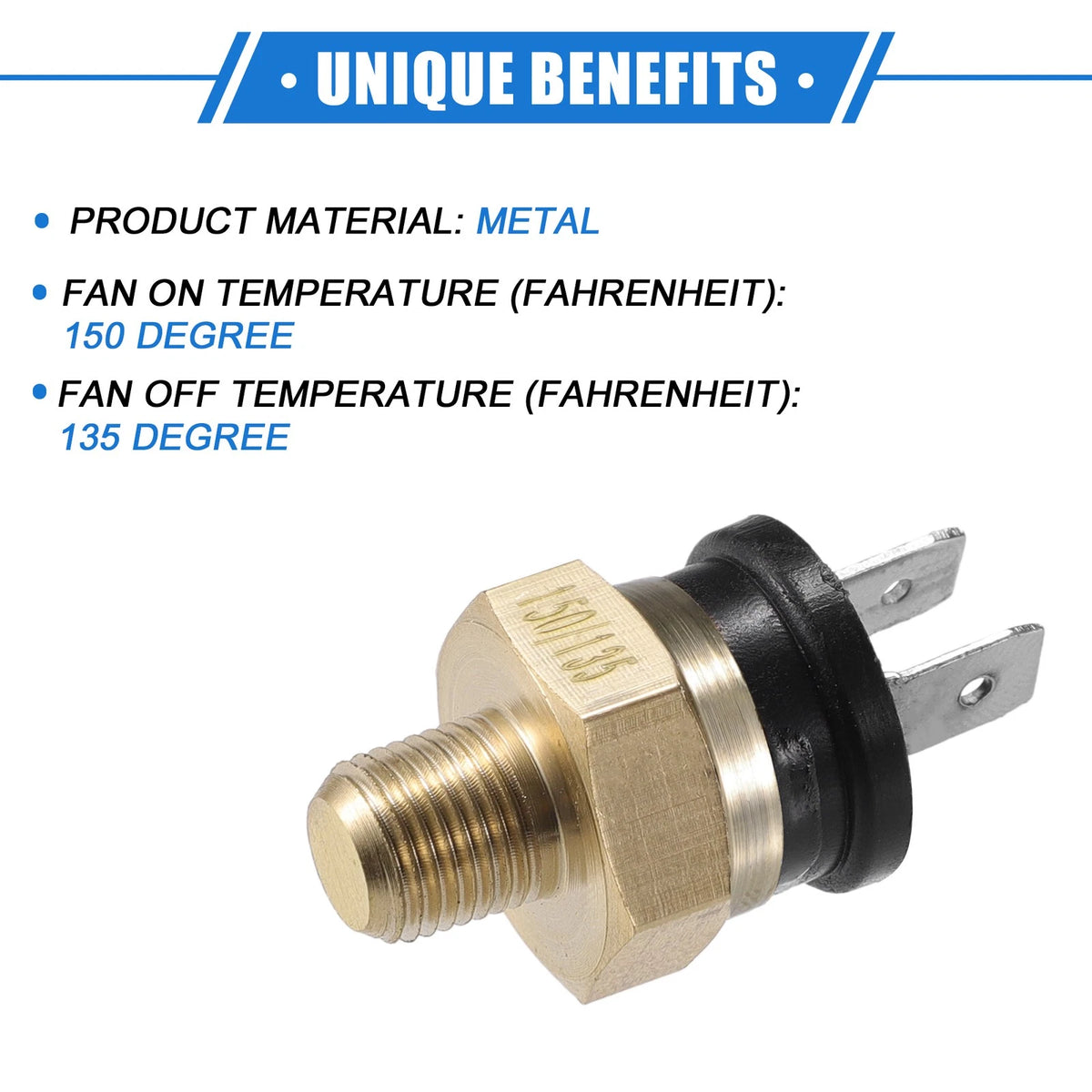 Fan Coolant Hose Thermostat Switch Kit 6AN 150°F On - 135°F Off for Car