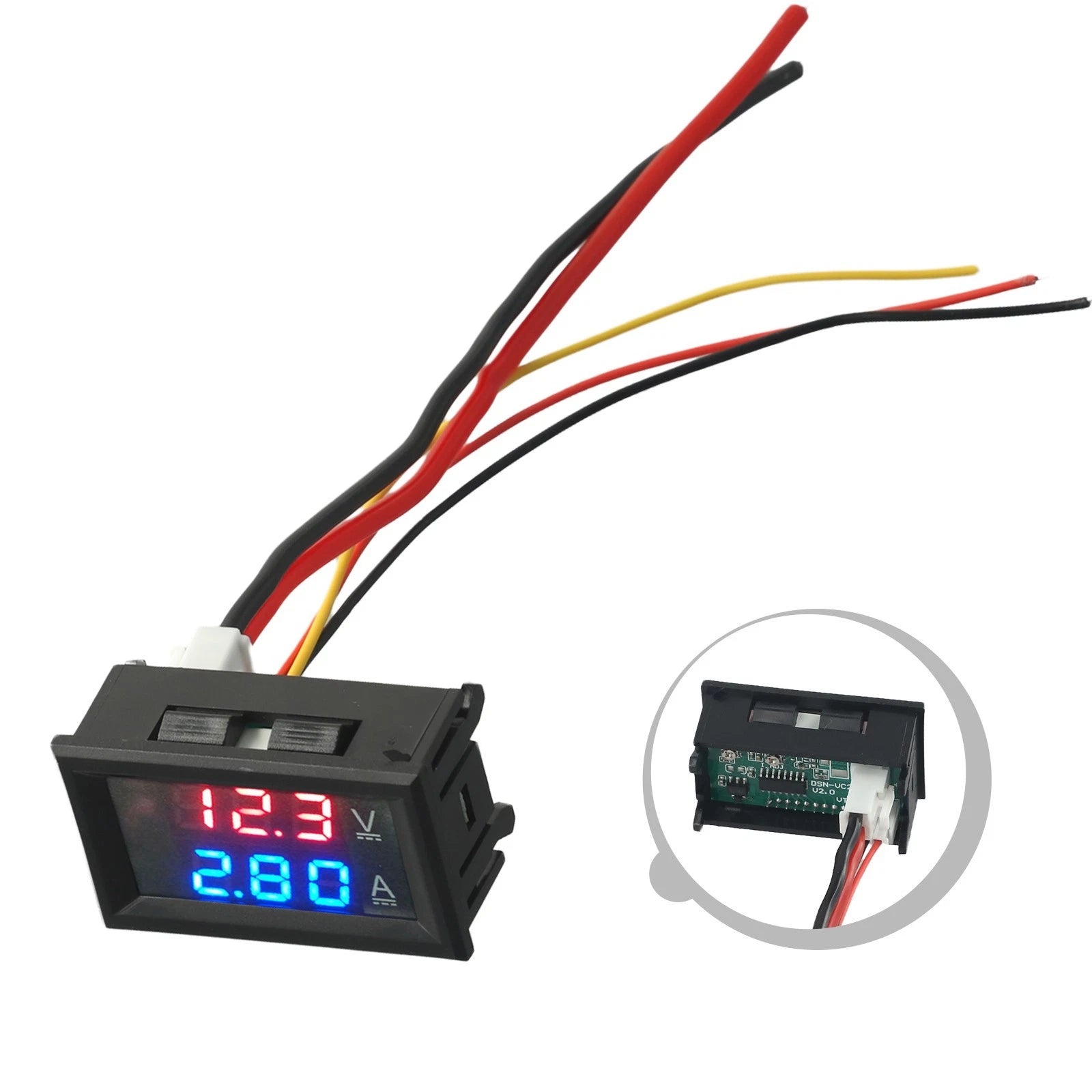 Dual LED Digital Voltmeter Ammeter for Universal Applications (48x29x21mm)