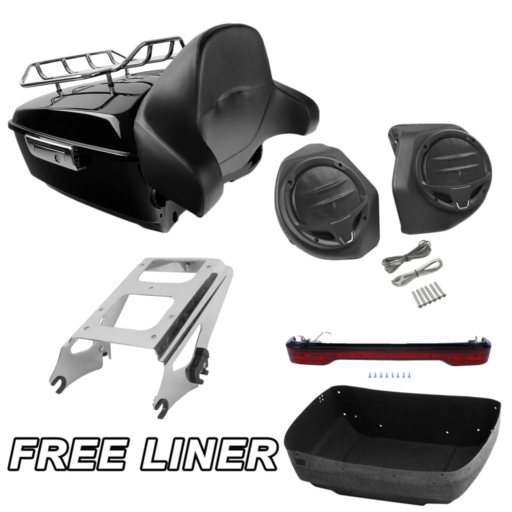 Backrest Rack Speakers for Harley Electra Road Glide King (2009–2013)