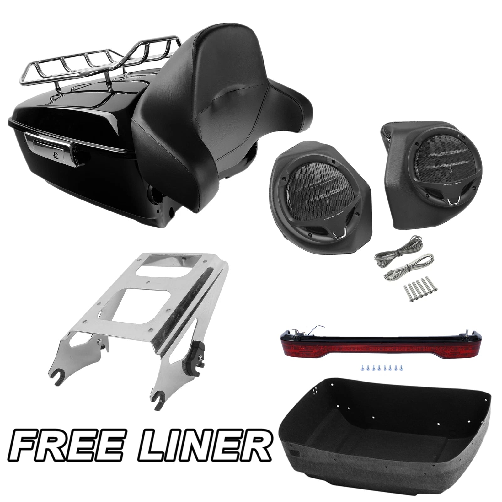 Backrest Rack Speakers for Harley Electra Road Glide King (2009–2013)
