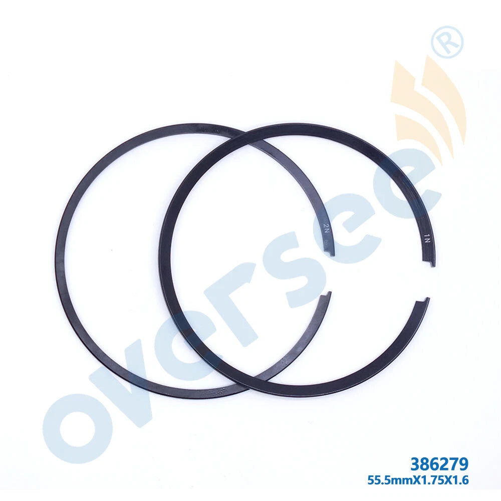 Set of 2 Piston Rings for Evinrude Johnson Outboard (55.5mm, 386279, 0386015, 778333)