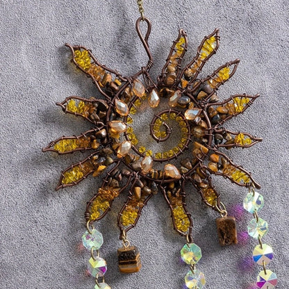 Bohemian Sun Spiral Catcher for Windows Patios Gardens (41cm)
