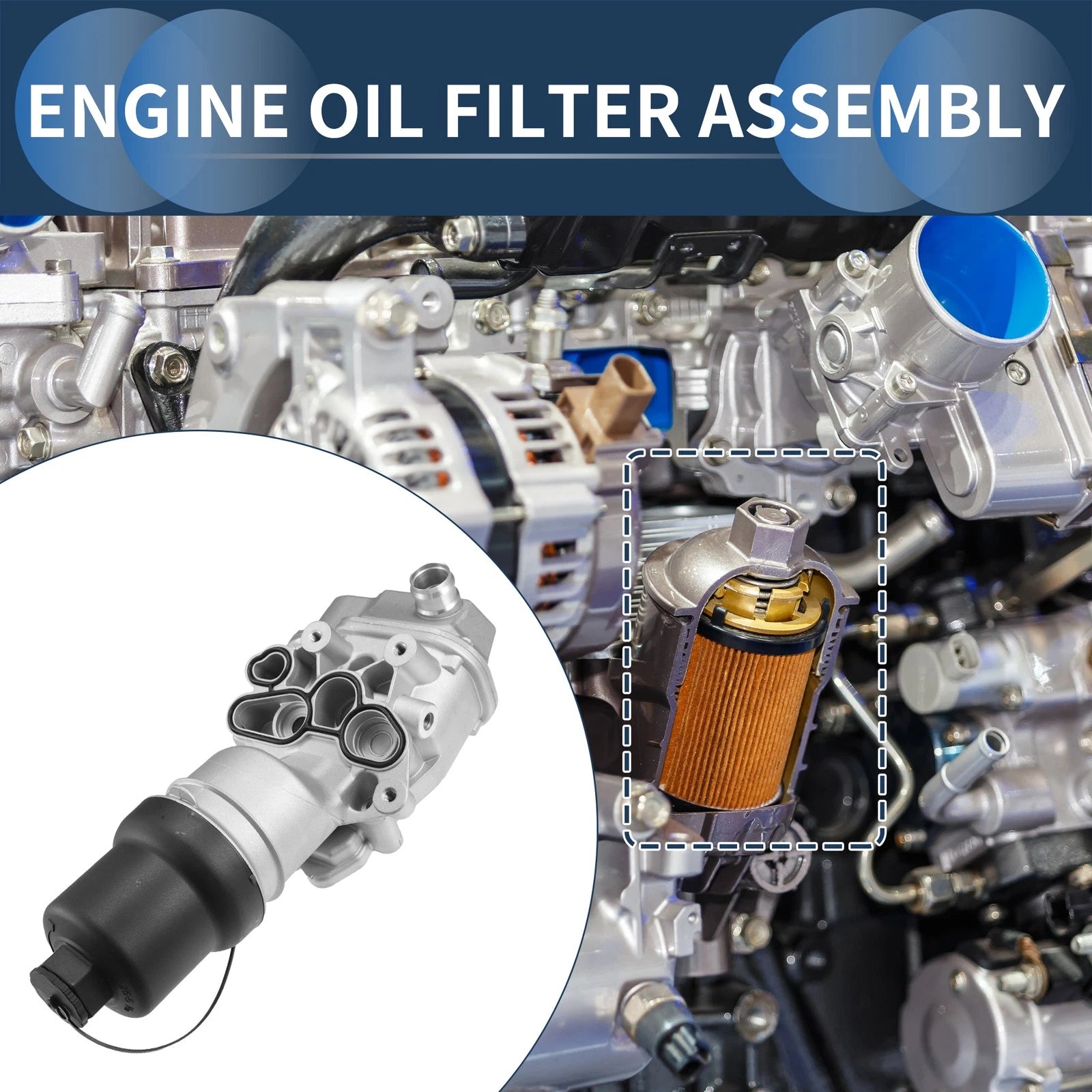 Engine Oil Filter Base Housing Assembly for Audi A3 A4 A4 Quattro (2009–2016)