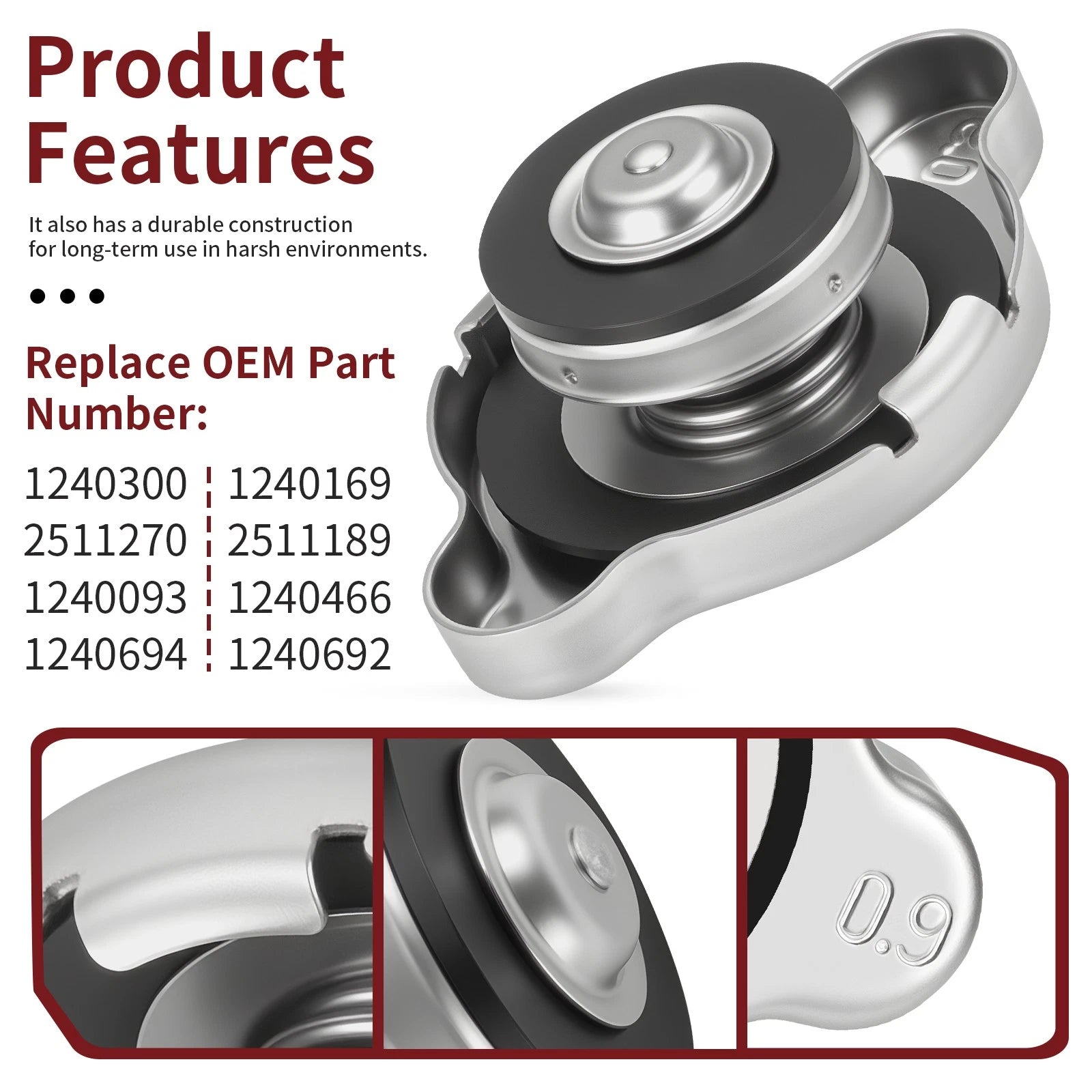 Radiator Pressure Cap for Polaris RZR Trail S 1000 (2022–2025) 1240300
