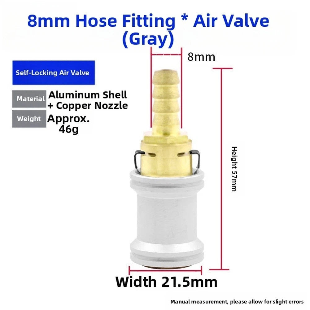 Quick Connect Tire Inflator Adapter Brass Self Locking for Tire Valve Use