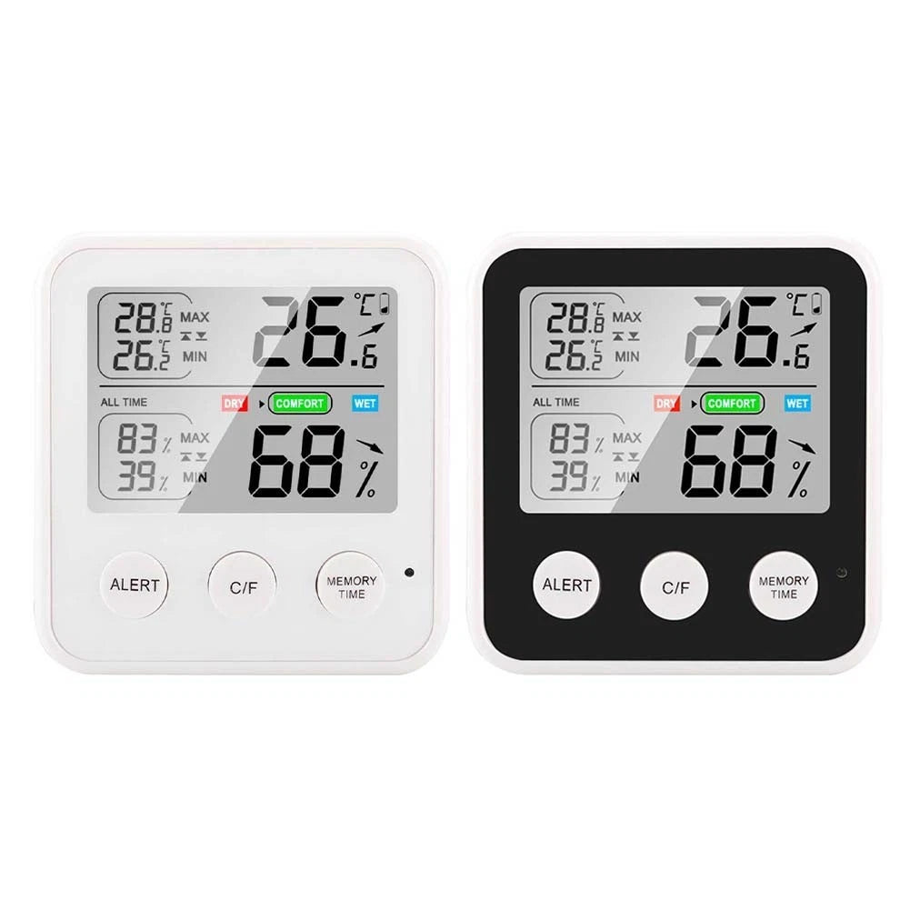 Compact Indoor Temperature and Humidity Display with Magnetic Attachment