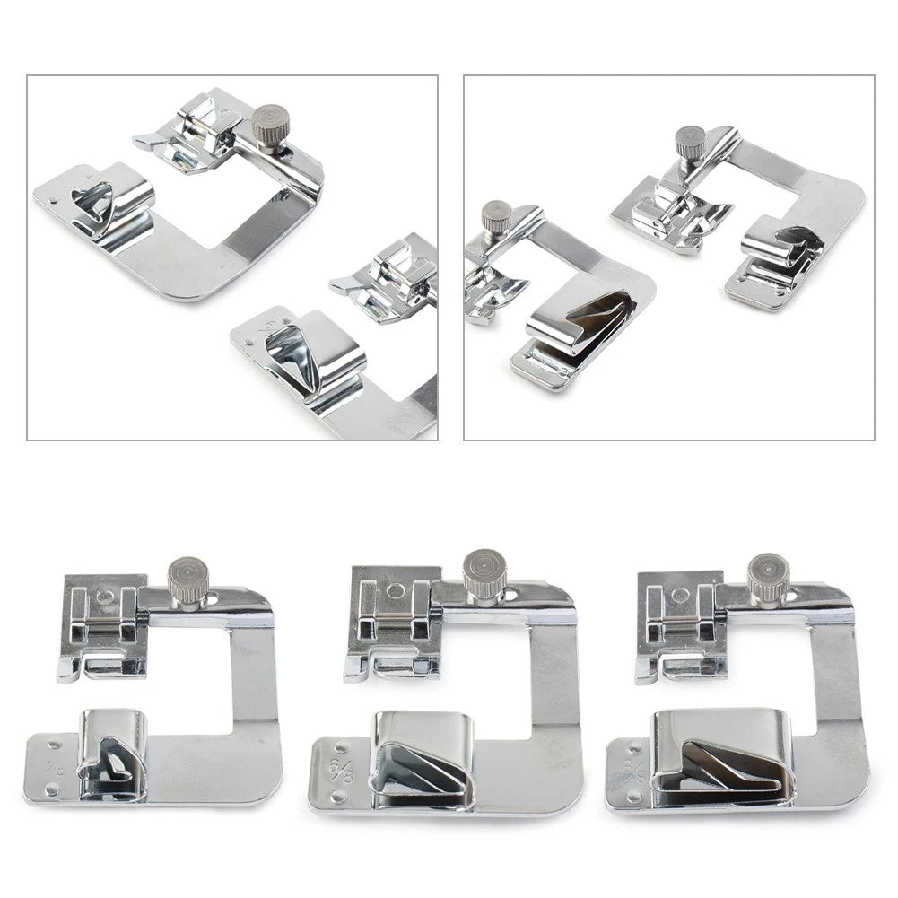 Set of 3 Rolled Hem Feet for Brother Sewing Machine