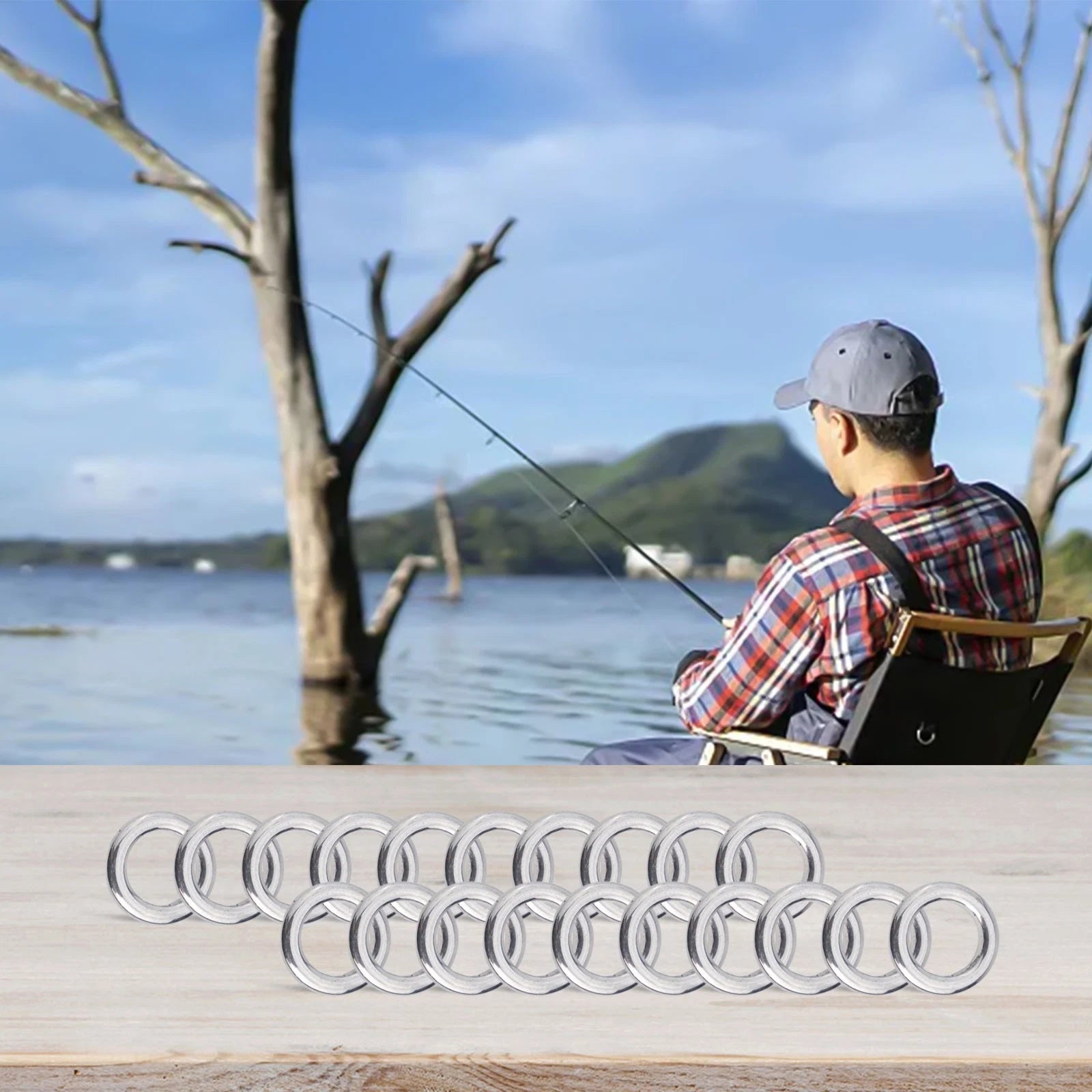 50pcs Solid Ring Split Ring Swivel for Fishing Tools