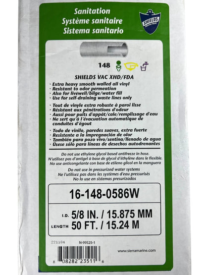 Shields Hose 16-148-0586W for VAC XHD (Sanitation Series, 45FT)