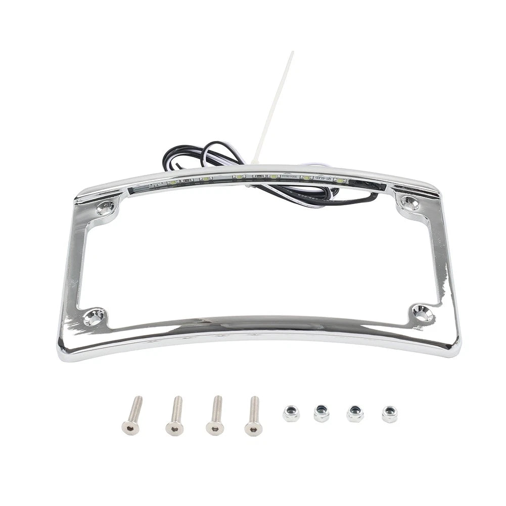 Rear License Plate Frame Bracket with Light for Harley Touring Glide