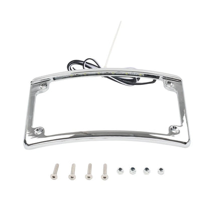 Rear License Plate Frame Bracket with Light for Harley Touring Glide
