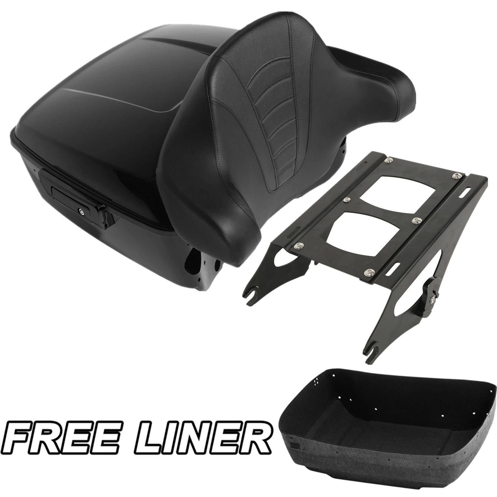 Trunk Backrest Pad Mount Rack for Harley Touring Road Glide (2014–Present)