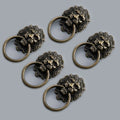 Set of 5 Antique Lion Head Pull Handles for Cabinet Drawer Furniture