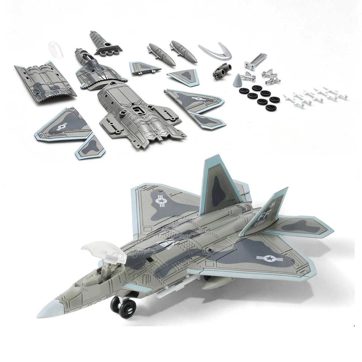 F-22 Raptor Building Blocks Kit 1/100 Scale Easy Assembly Gift