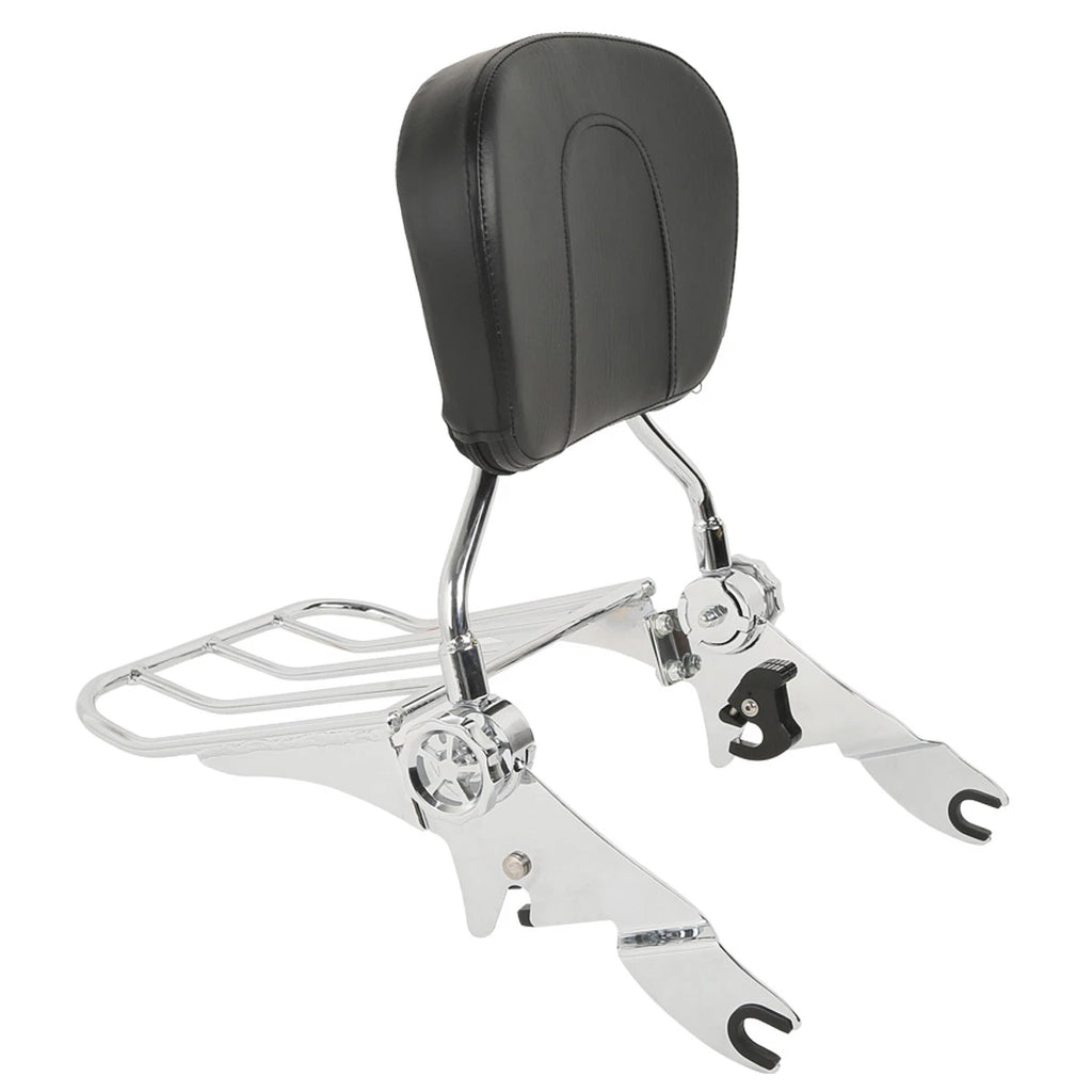 Adjustable Backrest Sissy Bar & Luggage Rack for Harley Touring Glide (2009–2025)