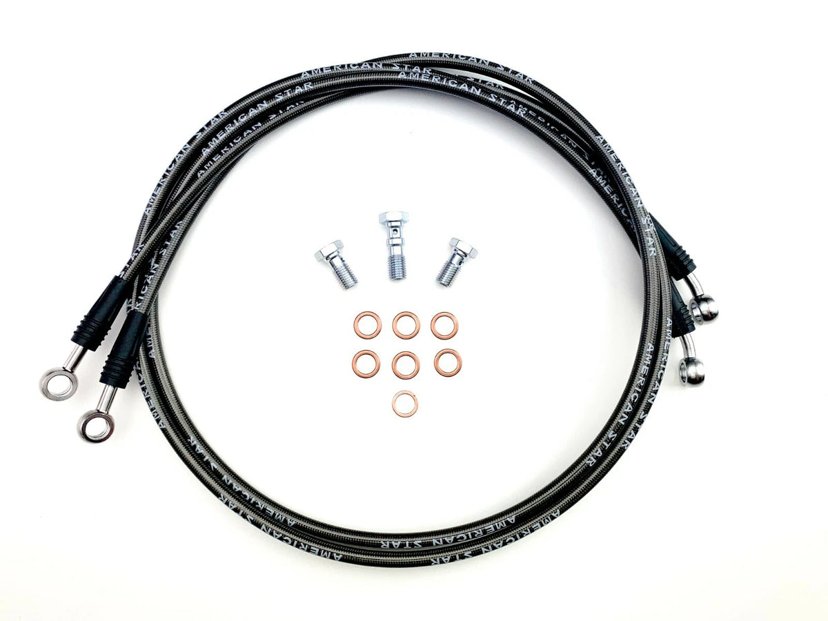Stainless Steel Dual Front Brake Lines for Yamaha Blaster (2000–2023)