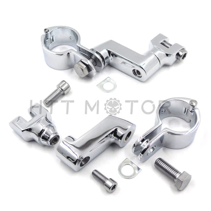 Chrome 1.5" 38mm Highway Engine Crash Bar Foot Pegs for Harley