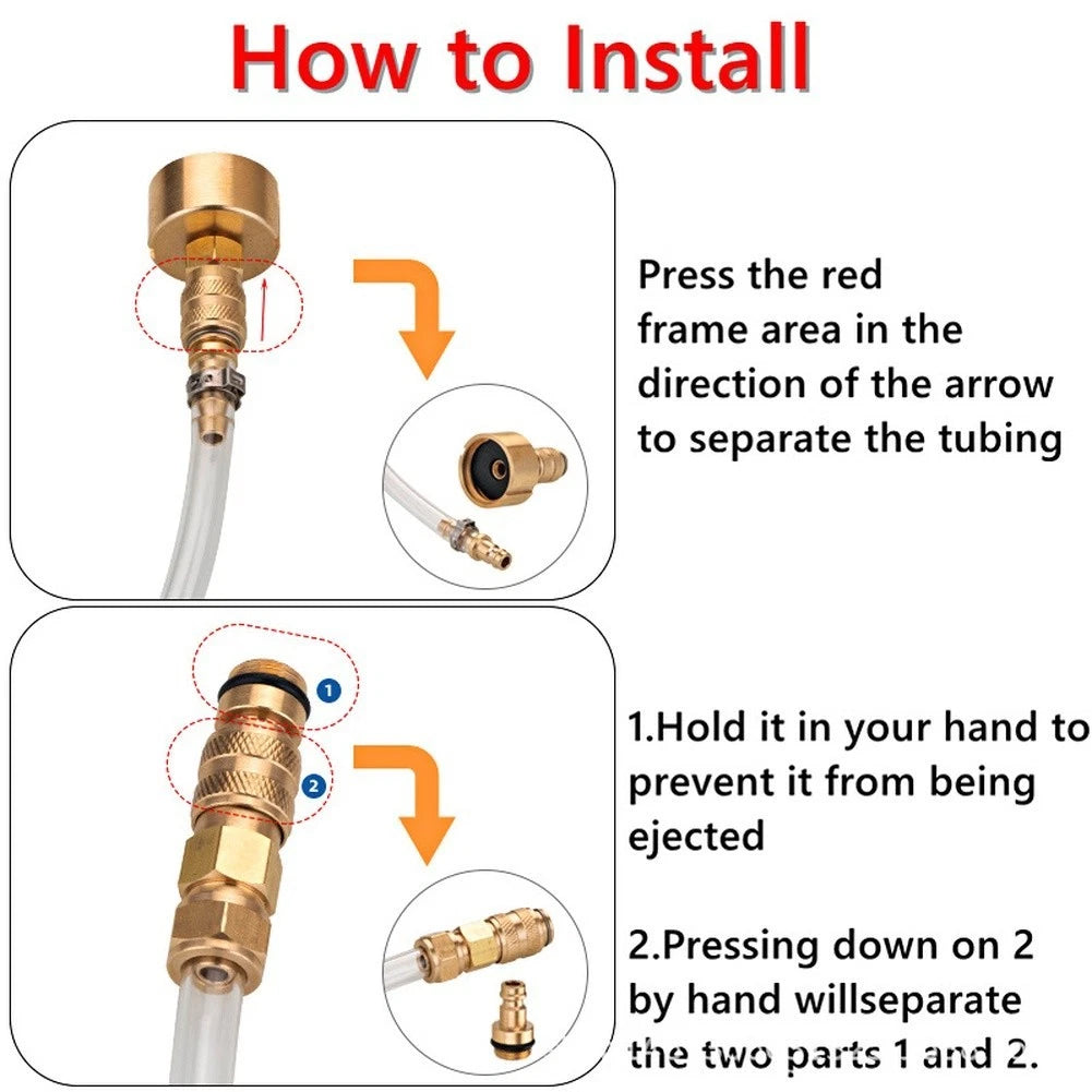 Hydraulic Bleed System Kit for Marine (Plastic Tube, Brass Quick Connect)