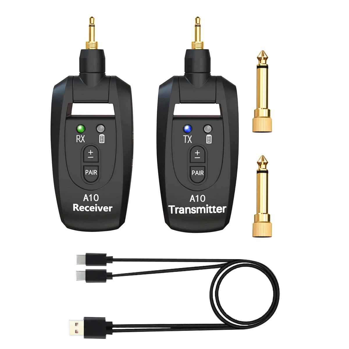 Wireless Transmitter & Receiver Set for Guitar (2.4GHz, 24Bit, 48KHz)