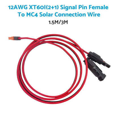 XT60i Adapter Cable for Solar Panel (12AWG, 150CM)