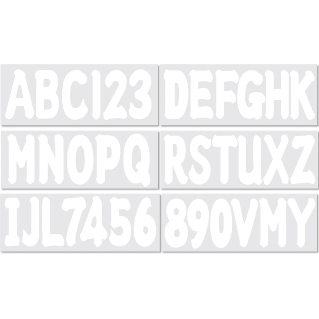 Set of 4 Boat Registration Identification Numbers Stickers A-Z & 0-9