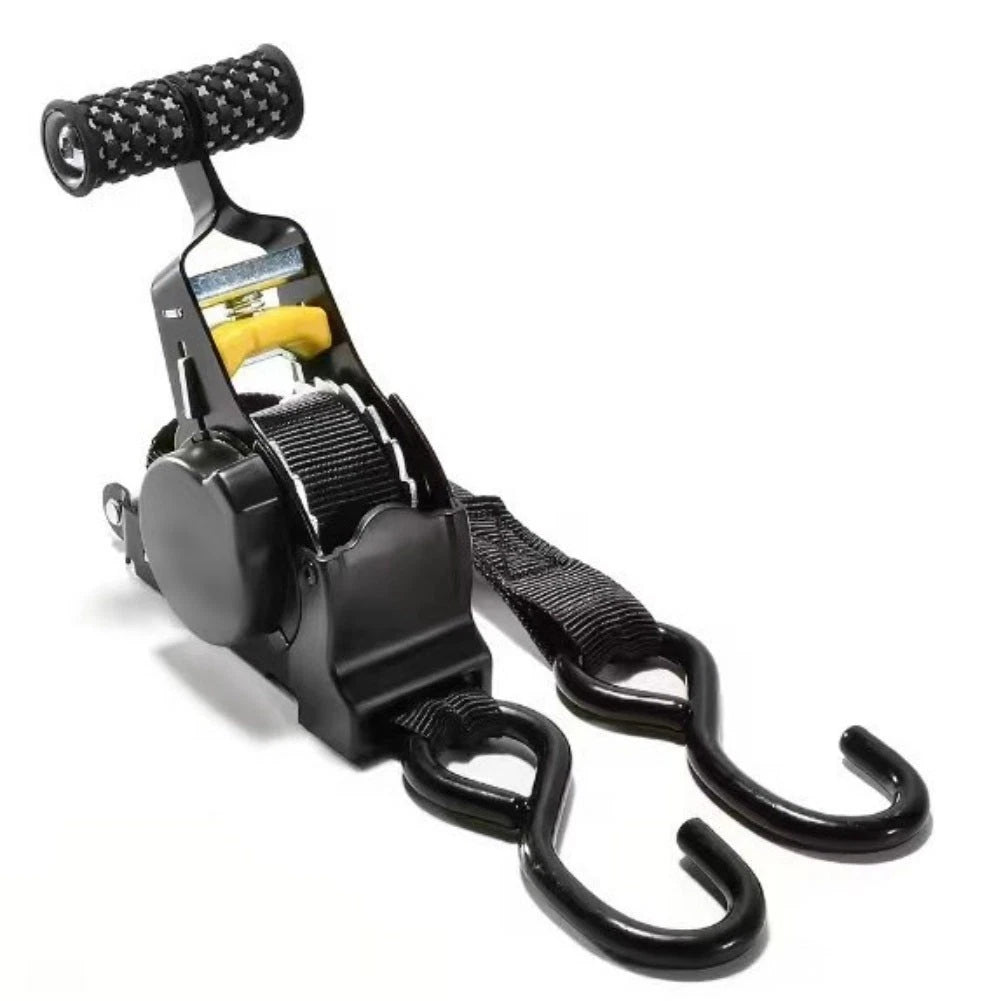 2X Ratchet Tie Down Belt for Car and Motorcycle (Retractable, 25mm Wide)