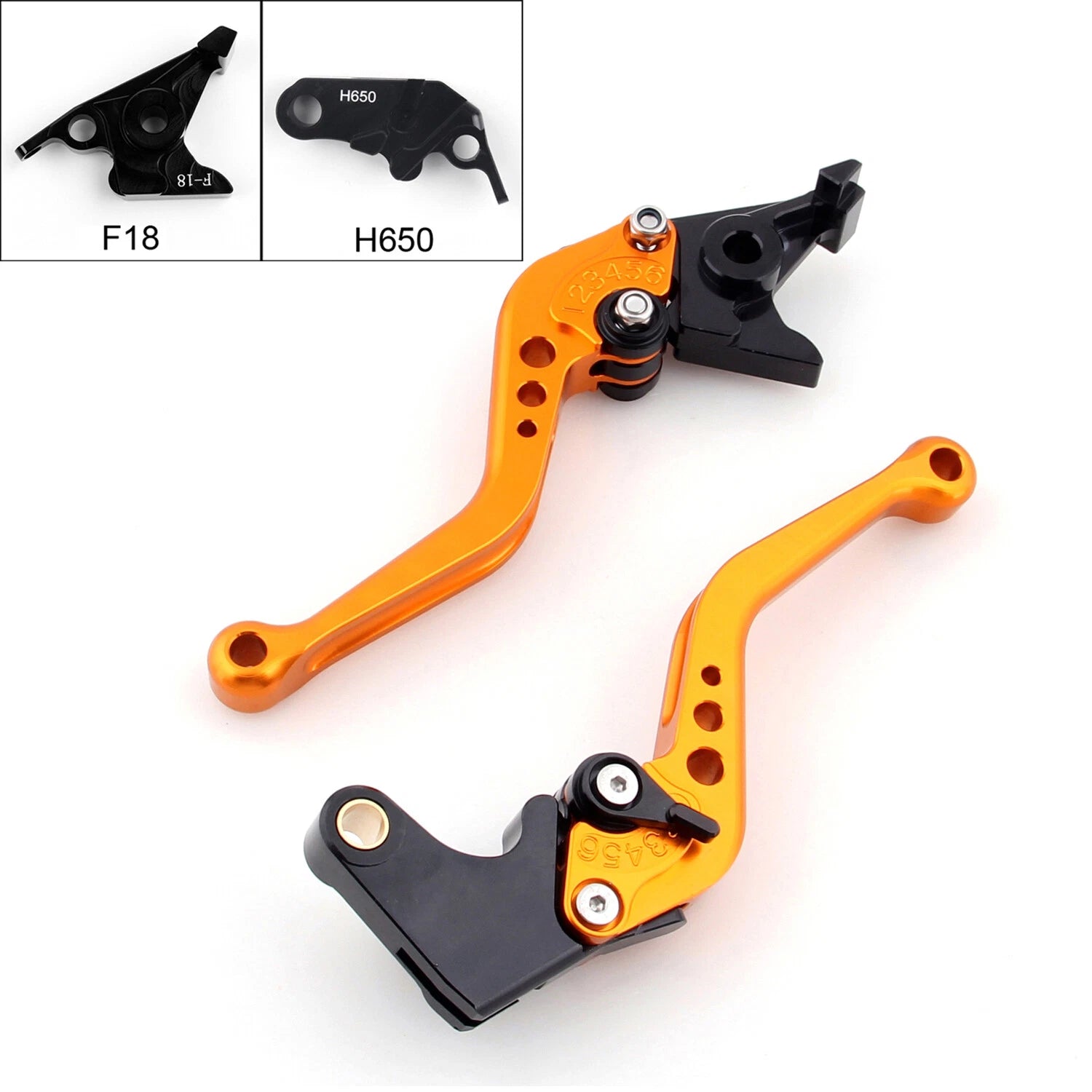 Short Brake Clutch Levers for Honda CBR650F/CB650F (2014–2015) F-18/H-650 Gold