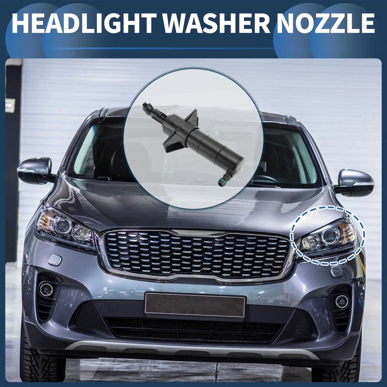 Front Driver Side Headlight Washer Nozzle Replacement for Mercedes-Benz GLK350 (2013–2015)