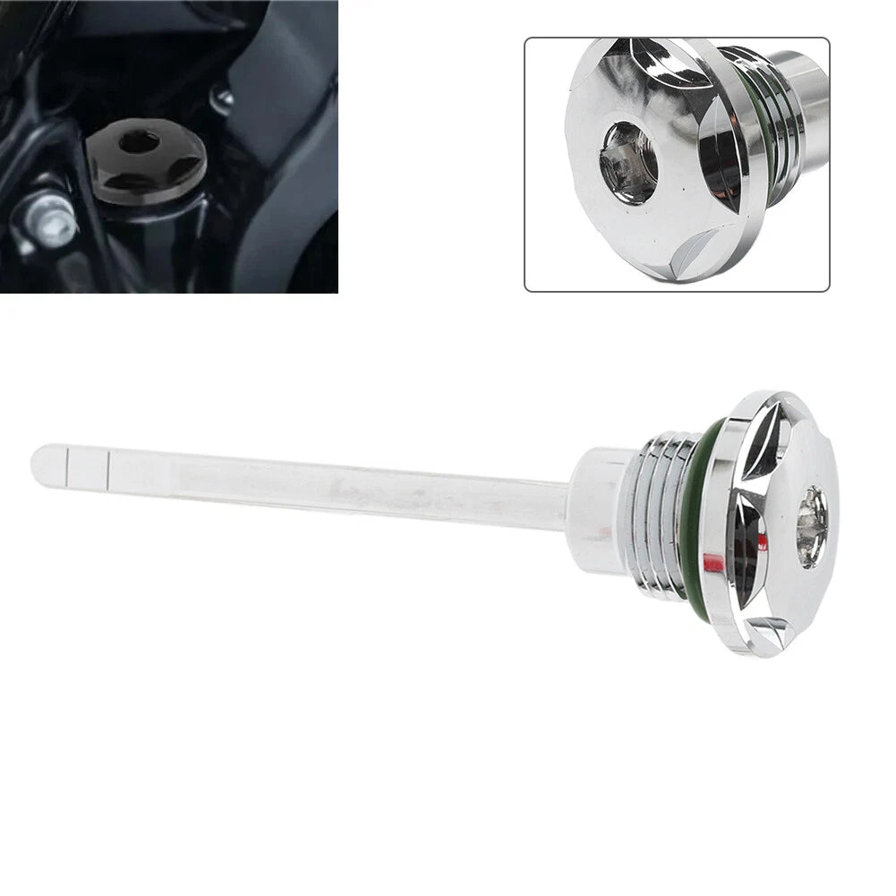 Chrome Dipstick Transmission Oil Plug For Harley Dyna Softail Touring 37075-87