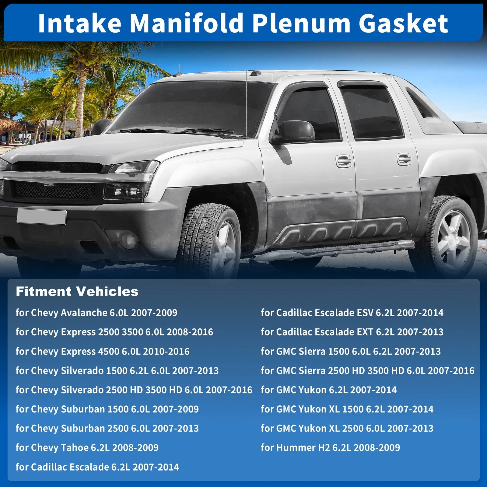 Upper Intake Manifold Plenum Gasket for Chevy Silverado 6.0L (2007–2013)