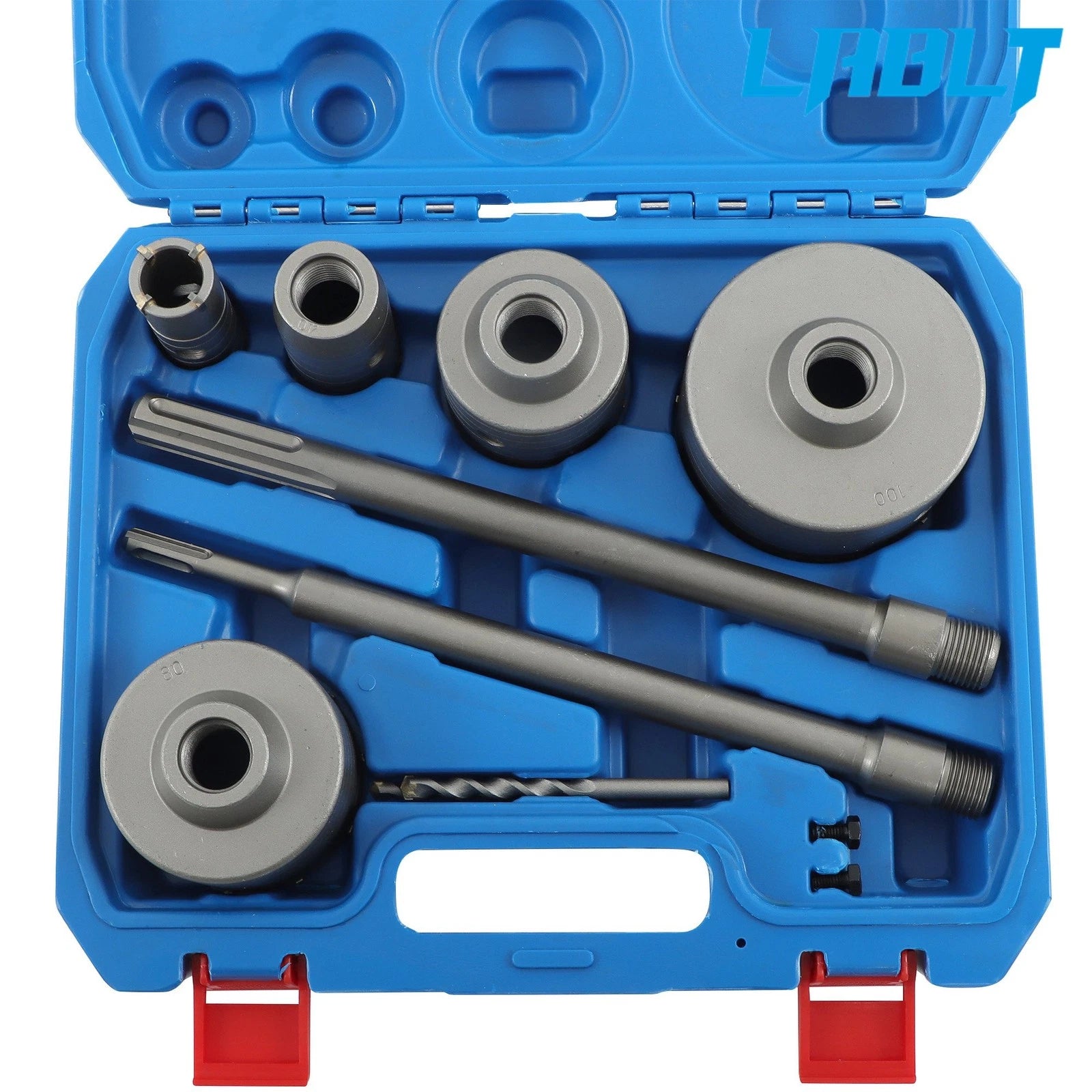 9-Pack Carbide Hole Saw Kit for Masonry (30-100mm)