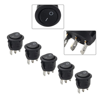 5pcs Boat Rocker Switch Round Toggle Switch 3 pin AC 250V 15A / AC 125V 20A