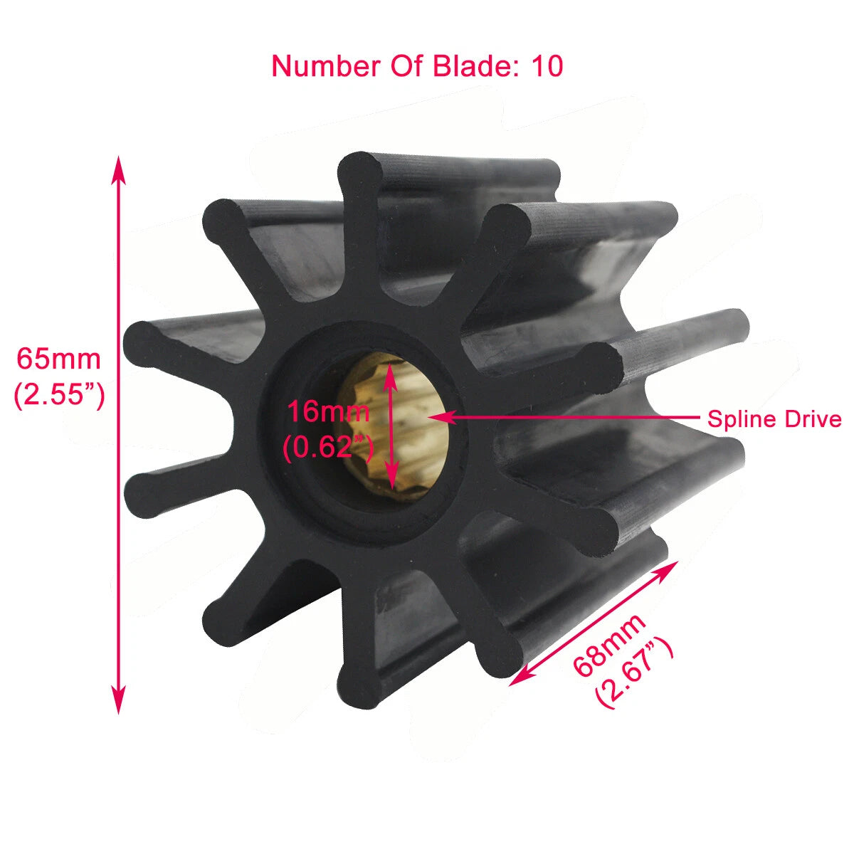 Water Pump Impeller for Yanmar Marine 6LY-UTE/STE (119593-42200, 47-809866T)