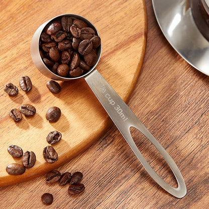 2X Stainless Steel Coffee Scoop Measuring Cups for Milk Powder & Sugar