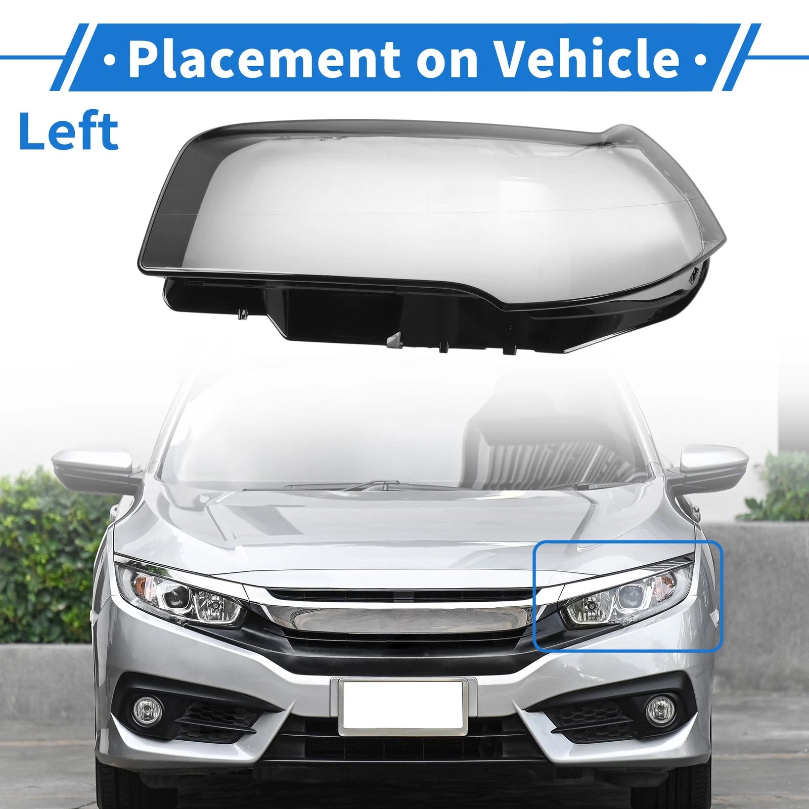Front Left Headlight Lens Cover Replacement for BMW X3 E83 (2004–2010)