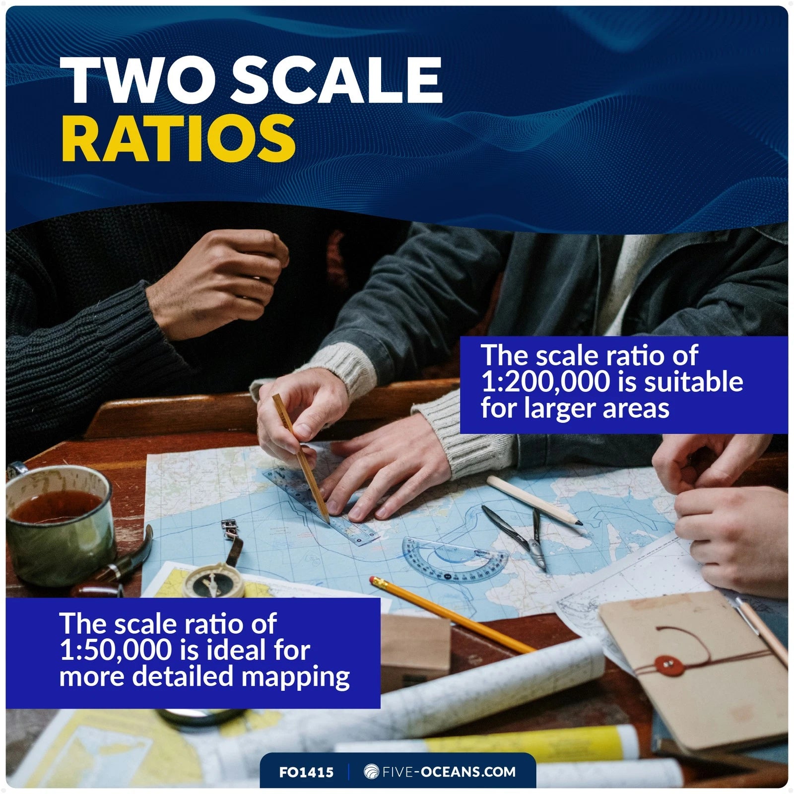 Chart Protractor for Five Oceans Navigation FO1415