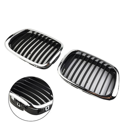 Set of 2 Front Chrome Black Grille for BMW 5 Series E39 (1997–2003)
