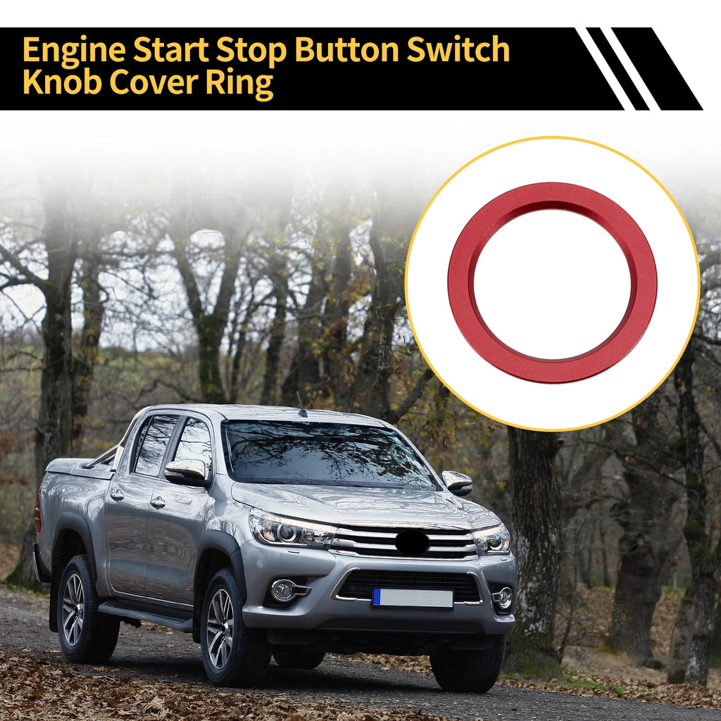 Engine Start Stop Button Switch Knob Cover Ring for Toyota Tacoma (2016–2023) Red