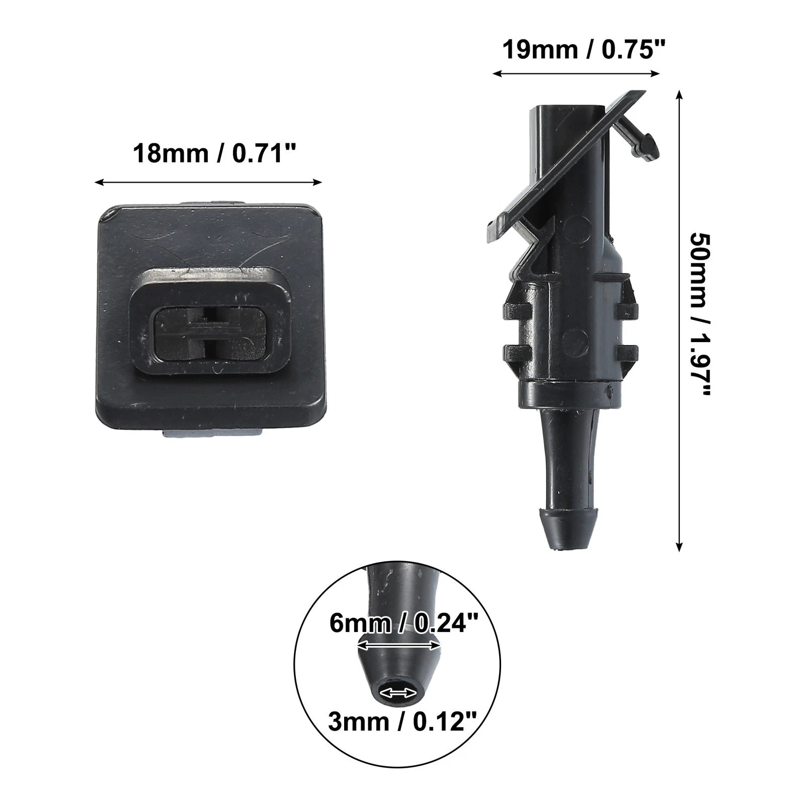 1 Pair Windshield Washer Nozzles for Kia Cee'D (2006–2009)